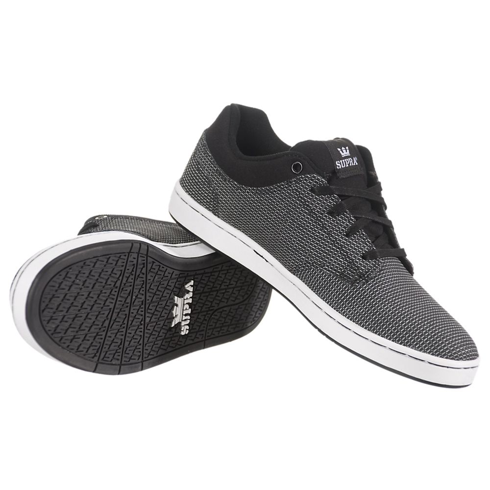 Chaussures de Skate Supra Dixon Noir Blanche Black Homme | AOO-82026203